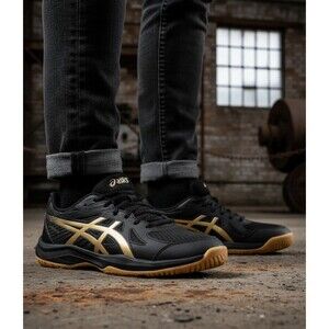 NEW ASICS Upcourt 6 Sneakers Tenis Squash Voleibol Pure Gold 1071A104 Men's 15